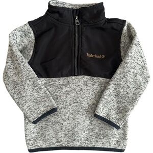 Timberland Black and Gray Half-Zip Sweater